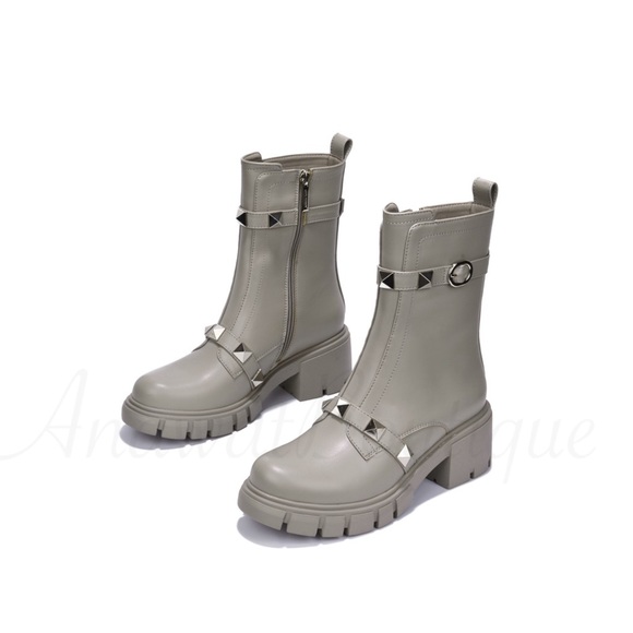 AnawatBoutique Shoes - Harley Embellished Lug Sole Boot